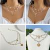 Strawberry Necklace Imitation Pearl Choker Bohemia Layer Crystal Clavicle Chain Delicate Sweet Necklace for Women Girl