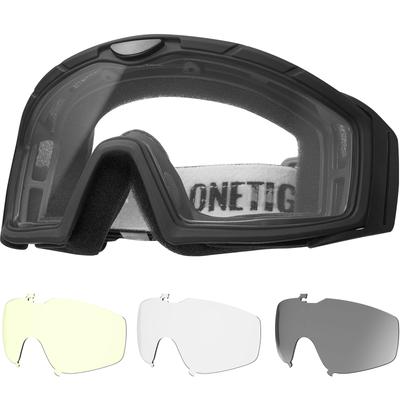 ONETIGRIS Tactical Sports Lens Easy Lens Adjustable Impact Brown Goggles, Glasses, 3-Color Set, Interchange, Length, Resistant, Breathable, Windproof,