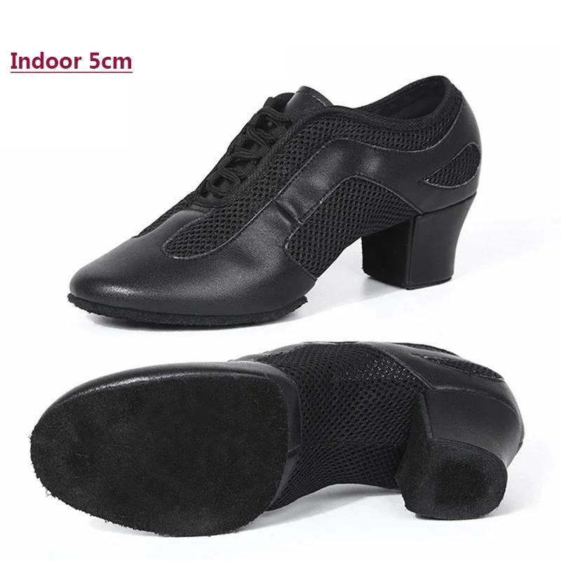 Soft Sole Practice Latin Dance Shoes Women Ballroom Dancing Shoes Closed Toe 5cm chunky heels Tango Jazz Dance Sneakers women