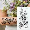 Temporary Tattoos Sketch Line Black Snake Dragon Rose Flowers Fake Tattoo Stickers Arm Sleeve Thigh Sexy Women Body Art Girls