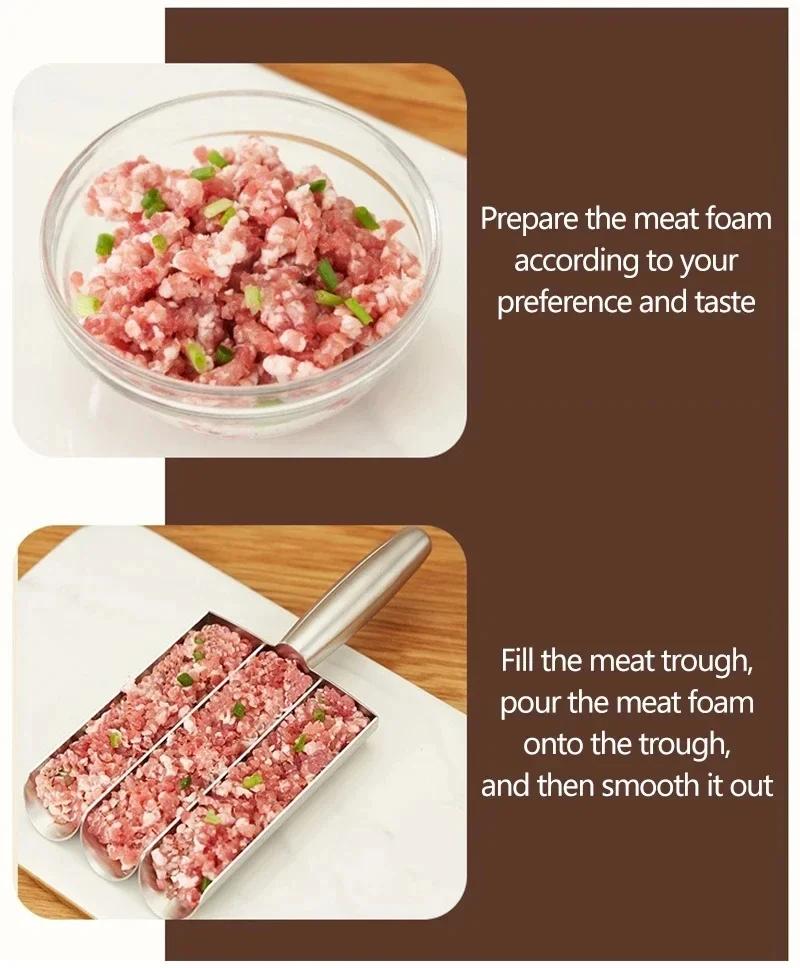 Meatball Maker Set Easy-release Non-stick Manual Meatball Spoon For Effortless Fish Balls-ideal Kitchen Tool Shrimp Sliding Mold