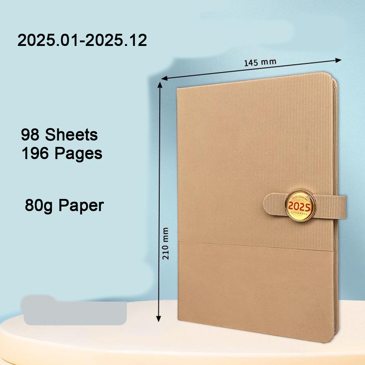 

Студентський планувальник із товстої шкіри А5, річний розклад на 2025 рік, діловий блокнот, щоденник на 365 днів, пам’ятка, блокнот A5