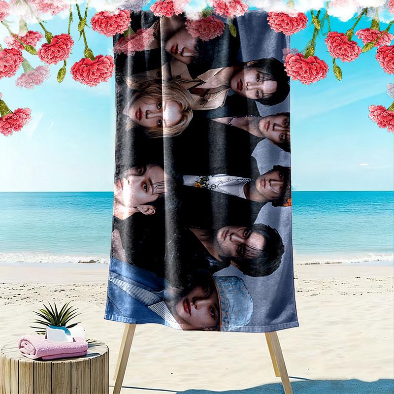 skz Print Beach Towel, Large Soft Quick Dry Towel for Beach Camping Swimming