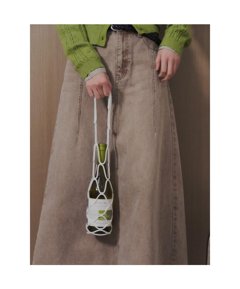 8SECONDS Pigment Denim Long Skirt Yellowish Brown