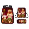 Christmas Backpack Cartoon Shoulder Bag Pencil Case Three Piece Set