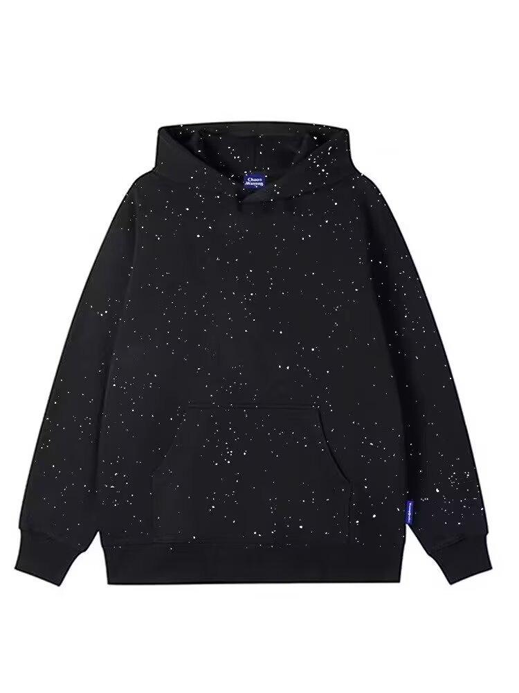 Retro Schleierkraut Kapuzenpullover für Damen & Herren - Unisex Frühling/Herbst Glänzendes Kapuzentop