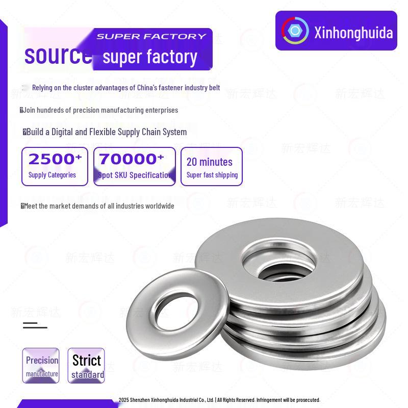 

304 Stainless Steel Thickened Flat Washer Shim for Screws - Sizes M1.6, M2, M6, M8, M52 M1.6*4*0.3
