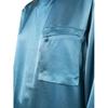 Y-3 SS23 Solid Satin Zip Pocket Long Sleeve Shirt Women shirts Blue IA1445