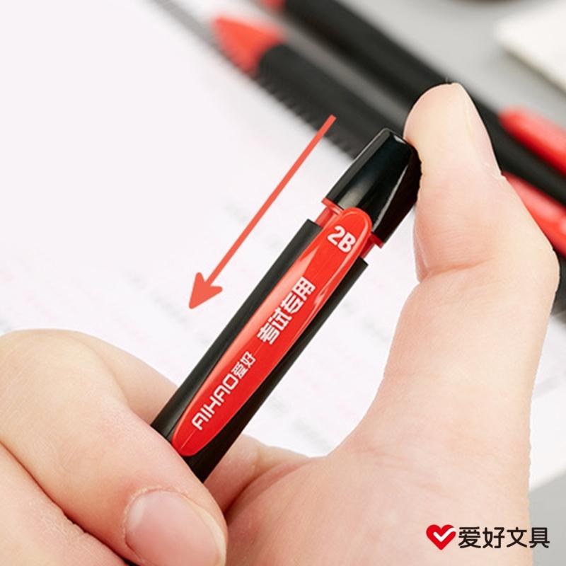 Flachkopf-Test Mechanischer Bleistift Zeichen 2B Minen Schreiben Automatischer Zeichenstift mit Radiergummi Büro Schulbedarf