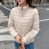 Navava Lightweight Warm Plain High Neck Long Sleeve Padded Jacket Nc475