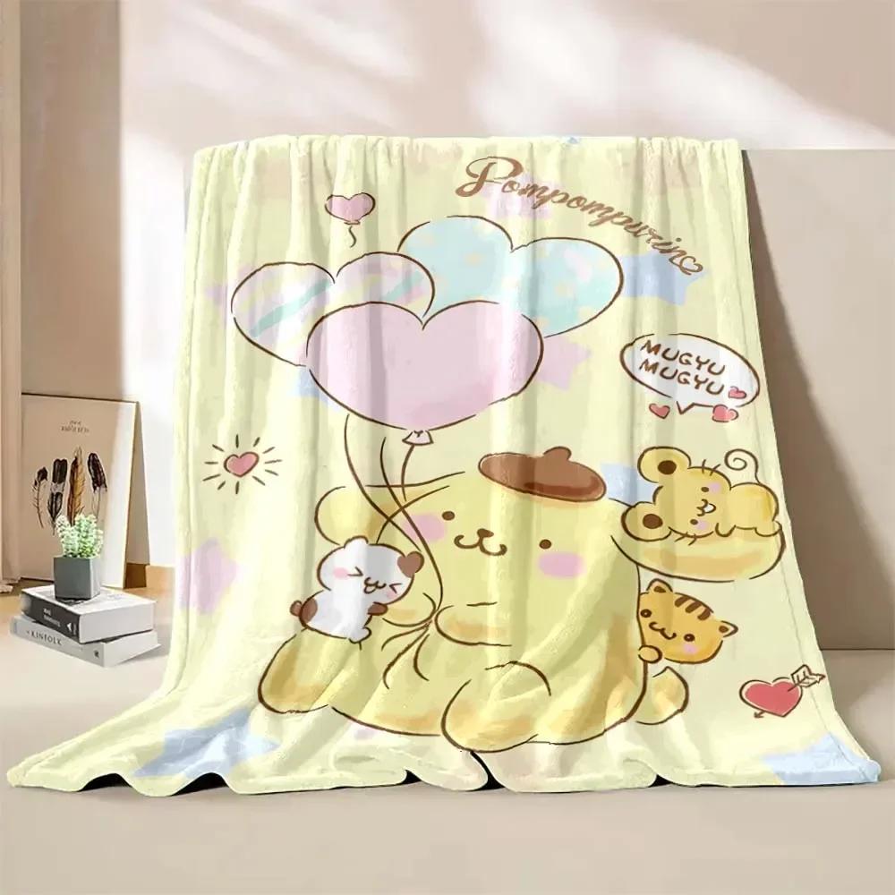Japanische Pompom Purin Cartoon Decke Kinderzimmer Weich Flauschig Weich Bett Plüsch Überwürfe Baby Mädchen Jungen Plüschdecke Steppdecke Geschenk