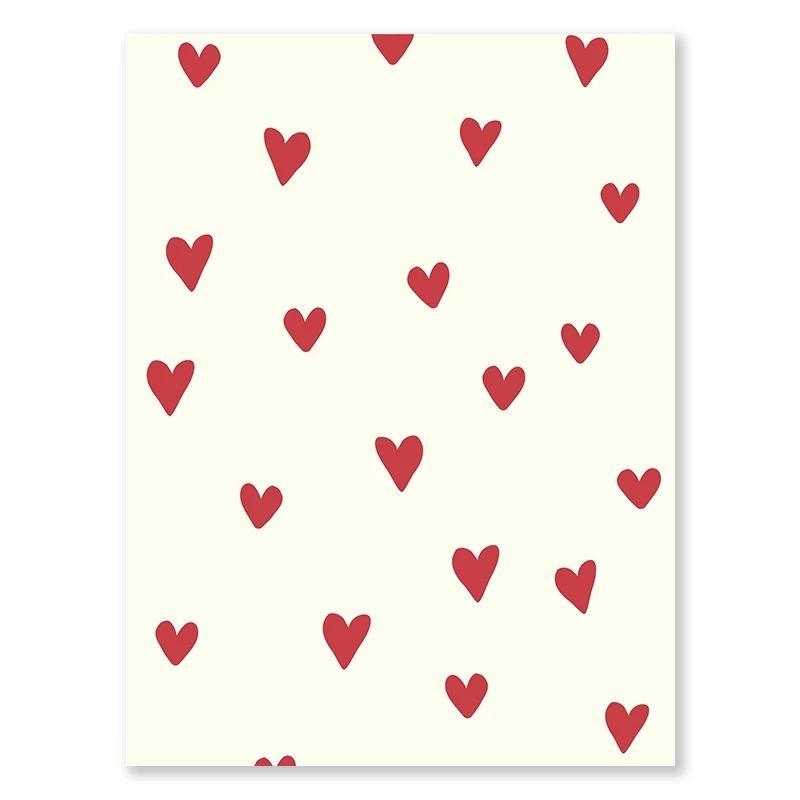 Valentinstag Warteschlange Galerie Druckbare Poster Vintage Romantische Wand Kunst Nette Rosa Herz Leinwand Malerei Hause Schlafzimmer Dekoration