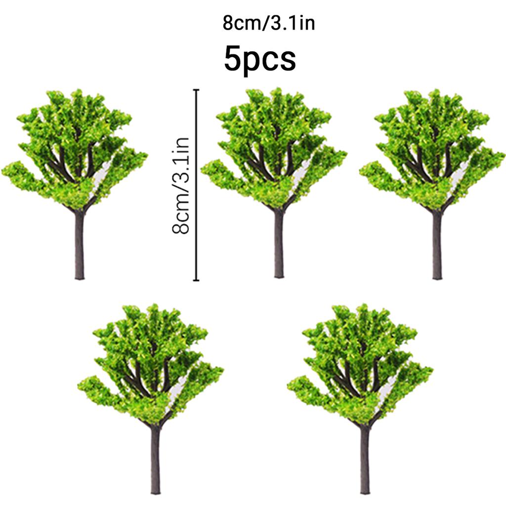 5/10 model trees 4-8CM railway scene dollhouse fairy garden scene building micro landscape mini landscape flower pot DIY