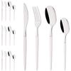 16Pcs Western Golden Cutlery Set Knife Fork Spoon Dinnerware Set Flatware Stainless Steel Silverware Party Kitchen Tableware