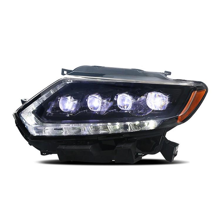 LED Matrix Headlight Assembly with Blue LED and Running Horse Design for 14-16 Nissan X-Trail