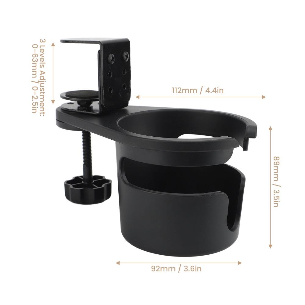 Black Clip On Cup Holder Rotatable Mug Holder Durable Desk Cup Holder Home School Office Dorm
