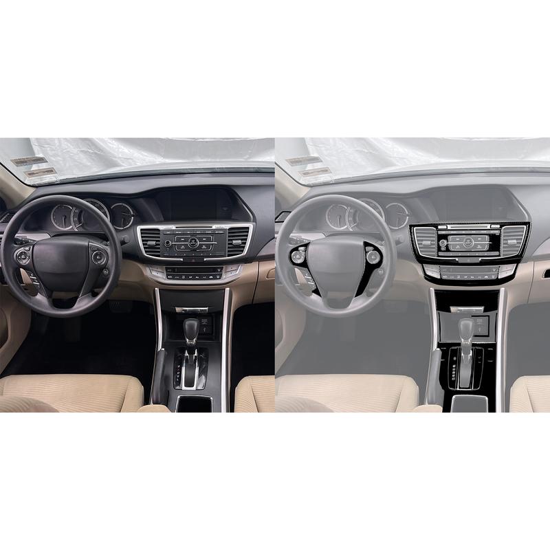 For Honda Accord 2014-2017 Piano Black Stickers Central Radio AC CD Selector Door Panel Car Accessories Interior Decorative