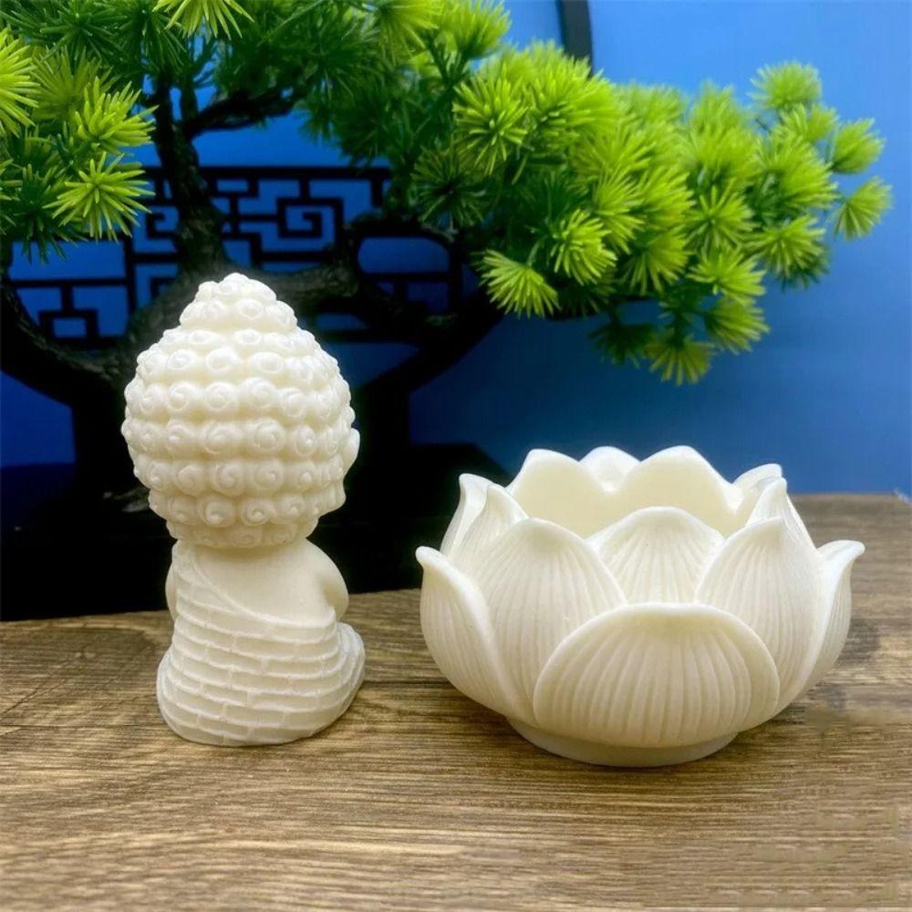 Cute Lotus Tathagata Buddha Statue Q Version Coconut Figurine Buddha Ornaments Car Interior