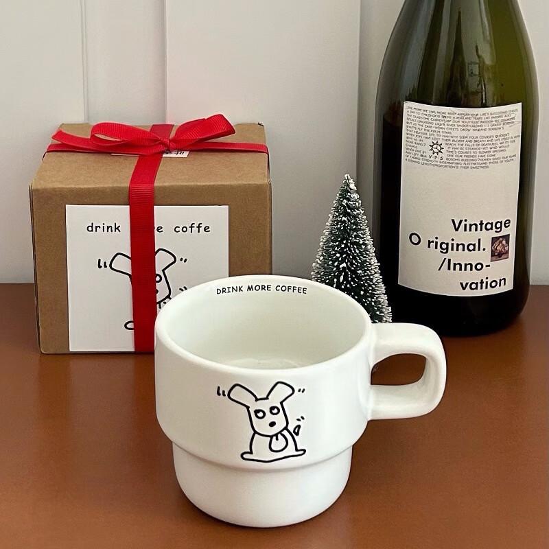 Cute Cartoon Puppy Ceramic Coffee Mug Set