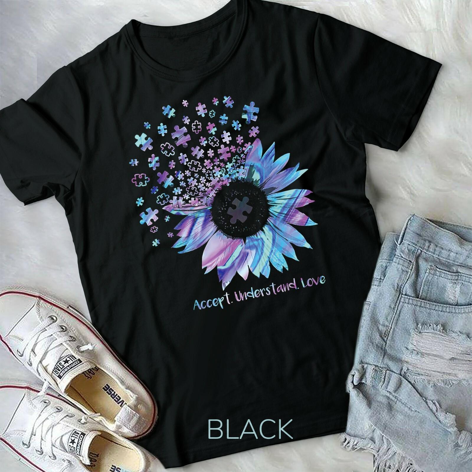Accept Understand Love Sunflower Autism Awareness Unisex Youth T-shirt S