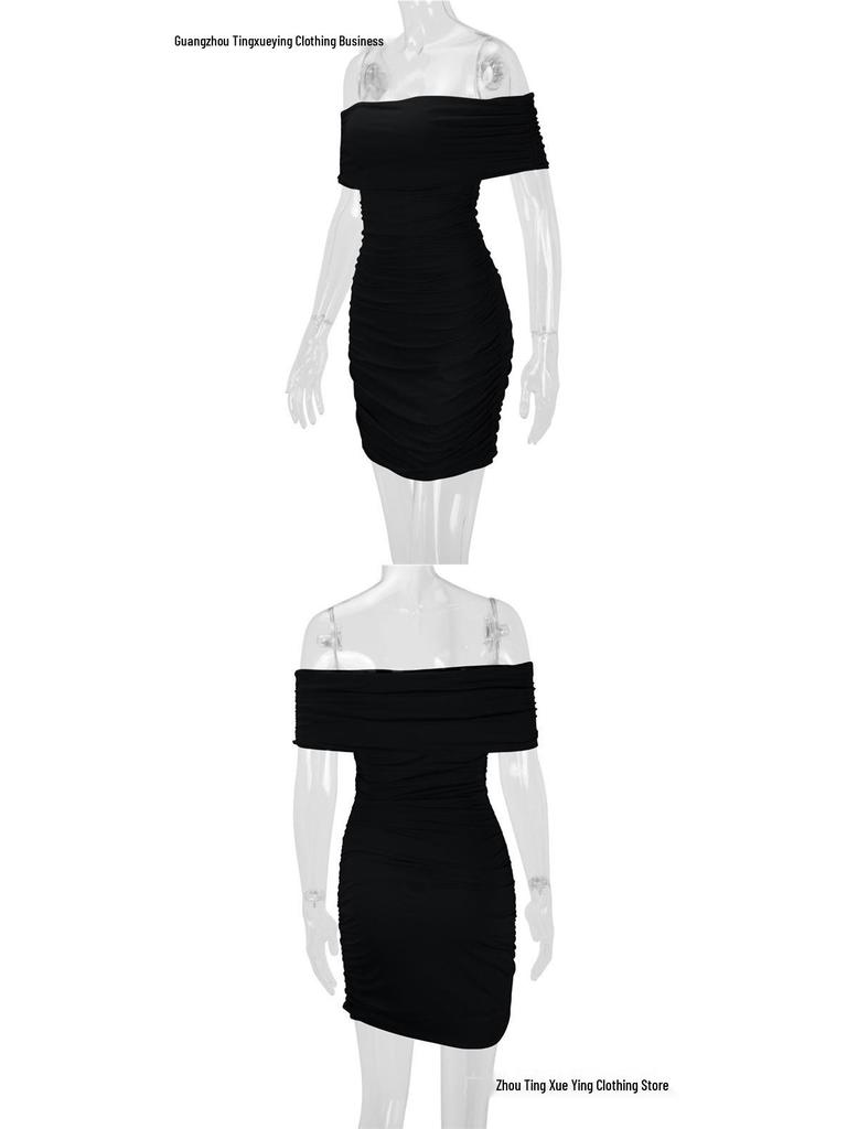 European & American Sexy One-Shoulder Bodycon Sheath Dress for Women