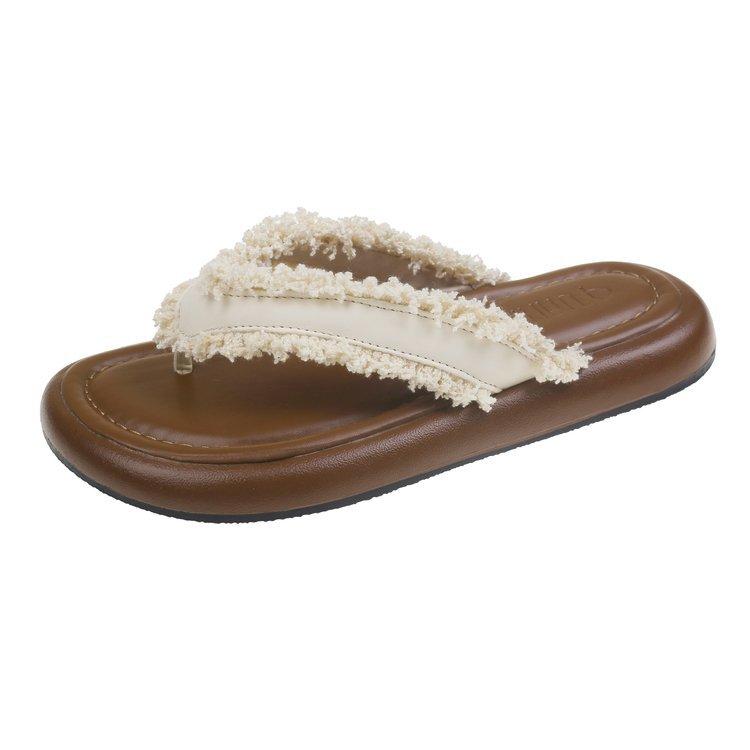 

Французские ретро женские шлепанцы с бахромой на толстой подошве, летние шлепанцы, повседневные увеличивающие рост пляжные сандалии 40