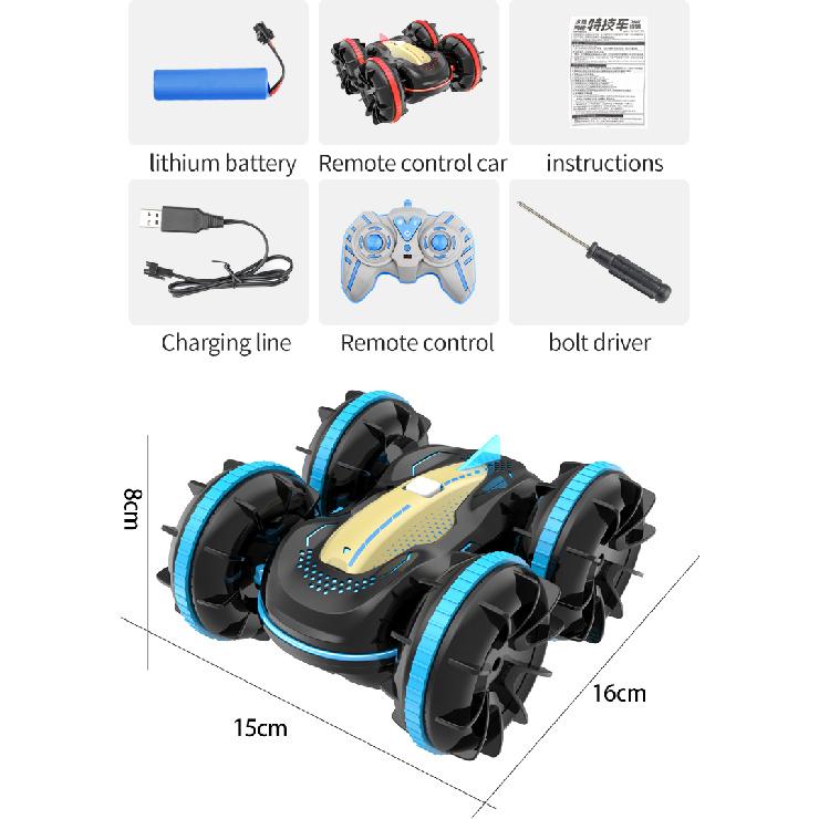 Remote Control Vehicle Amphibious RC Race Car Toy  Waterproof LED Lights Flexible Control & Wrist Remote