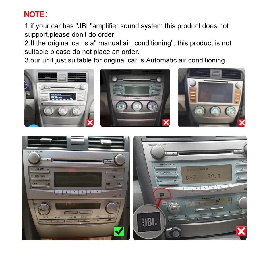 Android 2 Din Car Radio for Toyota Camry 6 XV 40 50 2006 2007 2008 2011 2012 for Tesla Style Carplay Multimedia Player Autoraido