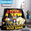 Custom Name Count Duckula Blanket Flannel Blanket for Camping, Hiking, Garden Parties, Picnic Essentials,gift for family and friend