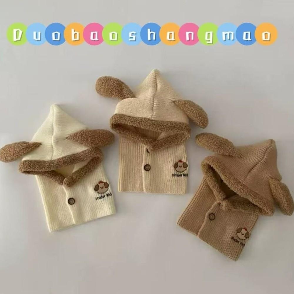 Thick Warm Fall Winter Knit Hat Neck Warmer Cold Proof Hat Cute Infant Knit Hat  For Toddler