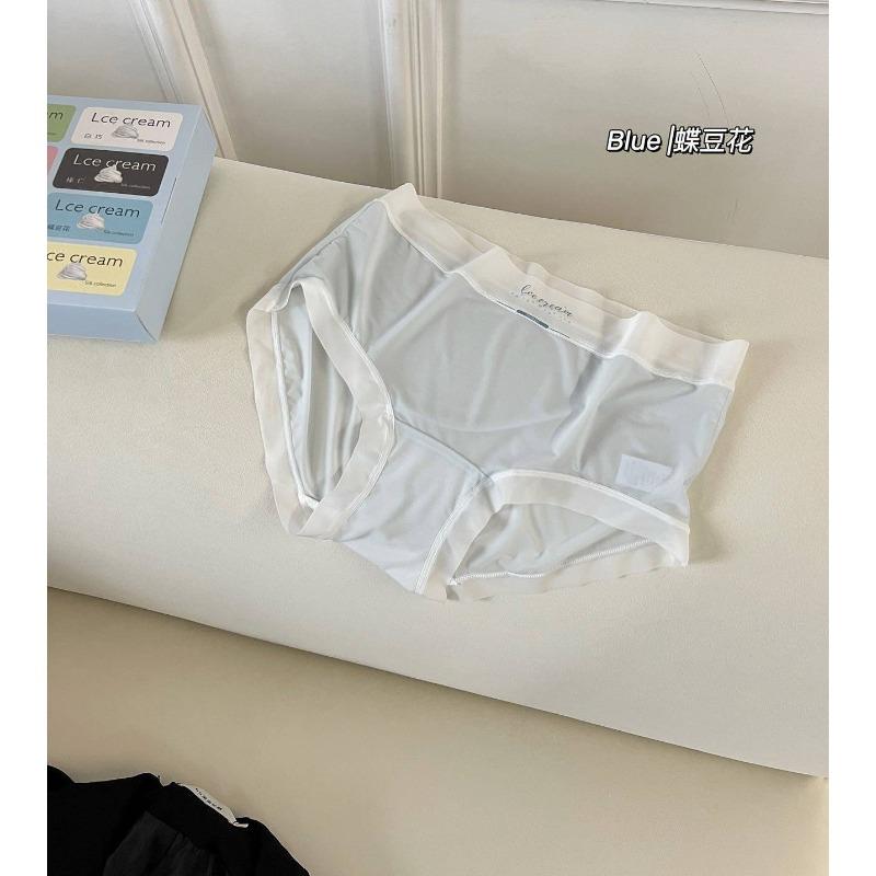Women's Summer Ultra Thin Ice Silk Breathable Extended Crotch Waist Triangle Briefs