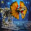 Moc Mechanical Double Crown Dragon Model Building Block Animal Series Bricks Assembly Toy For Children Home Desk Decor.