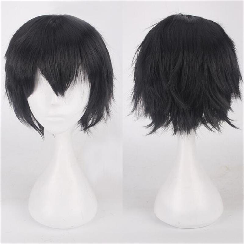 

30 см короткий прямой парик для косплея, наклоненный вверх, лохматый, пушистый, многослойный, термостойкий, синтетический, парики для косплея в стиле аниме +WigCap