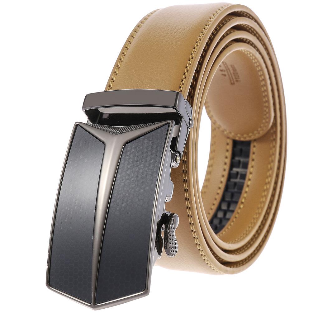Men'S Belt, Automatic Buckle Cowhide Belt Casual Business Ly36-1314-1