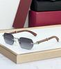 Kajia Wooden Frameless Polygonal Fashion Sunglasses Anti-UV CT0362S