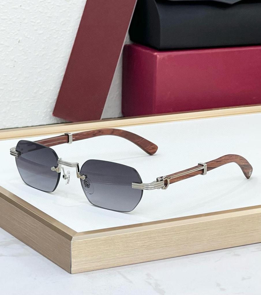 Kajia Wooden Frameless Polygonal Fashion Sunglasses Anti-UV CT0362S