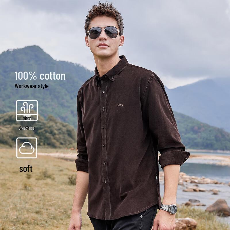 JEEP Men s Pure Cotton Long-Sleeve Shirt XL