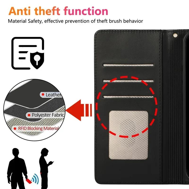 Per Samsung Galaxy S25 Edge S24 Plus S23 FE S22 Ultra S21 S20 S10 Note 20 Portafoglio Magnetico in Pelle Custodia Portacarte per Telefono Custodia a Flip Borsa