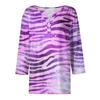 Women's Casual Halloween Print V-Neck Short Sleeve T-Shirt with Decorative Buttons