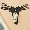 Perizoma Ricamato a Fiore da Donna Sexy Perla Sintetica G-String Perizoma Vita Bassa Floreale Biancheria Intima Erotica con Laccetti Schiena a Y Panty Elastiche Seducenti