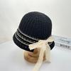 Knitted fisherman's hat children's breathable hollow sun hat spring and summer face small casual versatile beach basin hat