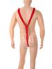 Men's Christmas Sexy Deep V Suspenders Onesie with Bell Bow