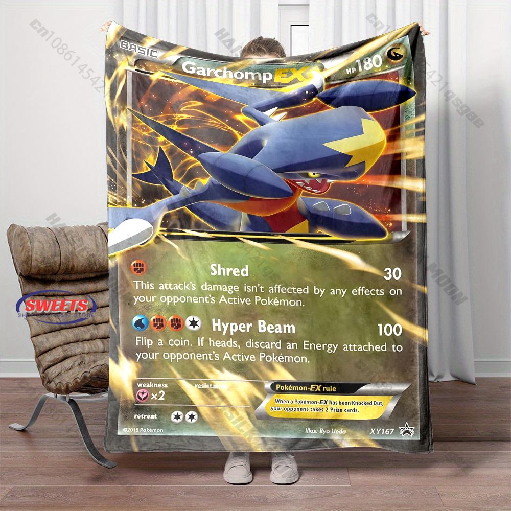 Free Shipping! Pokemon Garchomp Cards Print Blanket Warm Soft Comfortable Home Travel Sofa Bedding Cover Blanket Holiday Gift