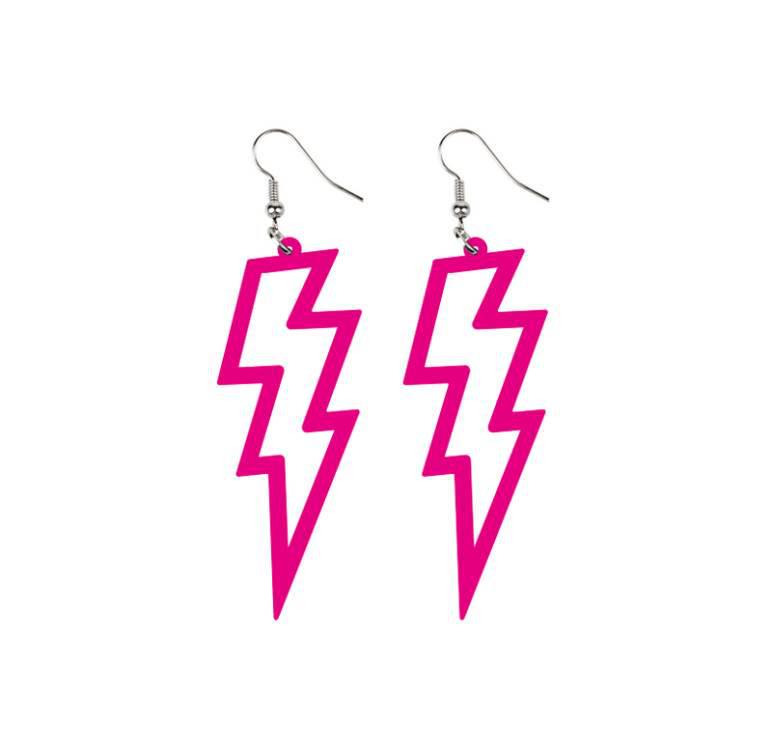 Geometric Acrylic Lightning Bolt Earrings: Bold, Fashionable Statement Jewelry for Women