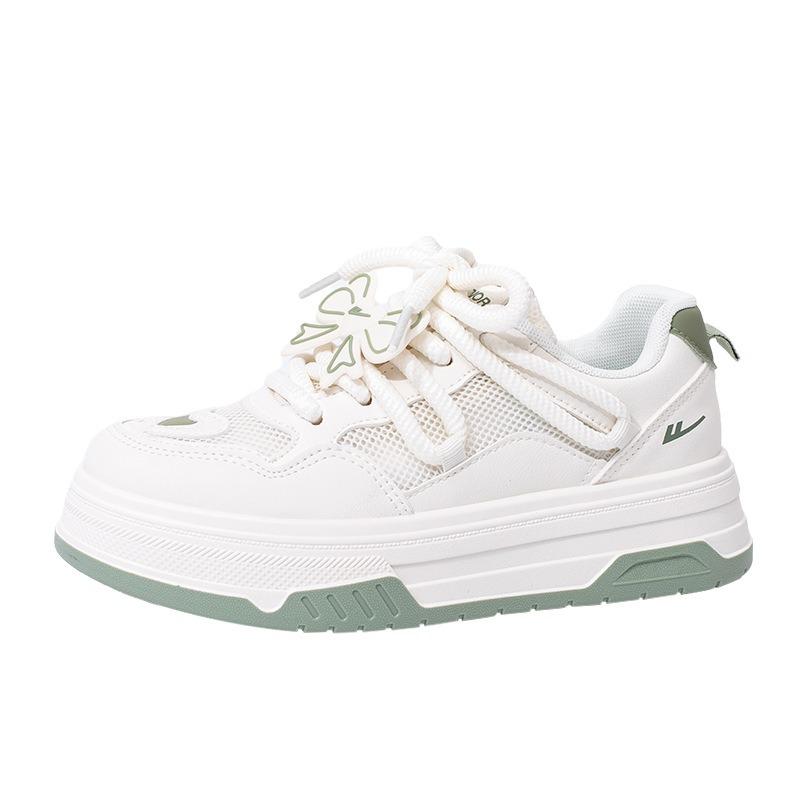 Matcha green single net little white shoes breathable versatile design thick baseplate shoes vitality student shoes