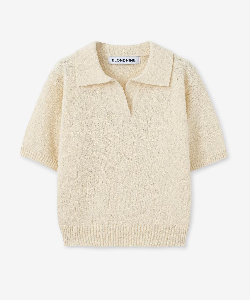 BLOND9 Boucle Short Sleeve Open Collar Knit ( 5 Colors )