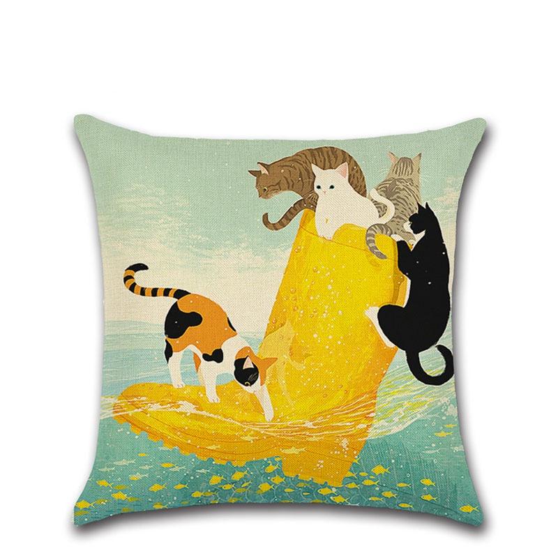 Classic Cat Design Pillow Cushion Cover For Bedroom And Living Room Decor