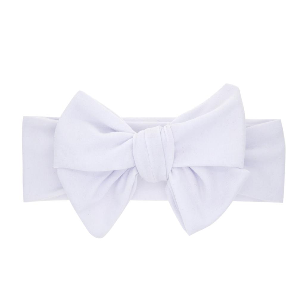 Soft Stretchy Baby Headband with Large Bow Elastic Fabric Infant Hair Accessory Comfortable Fit for Newborn Toddlers and Kids