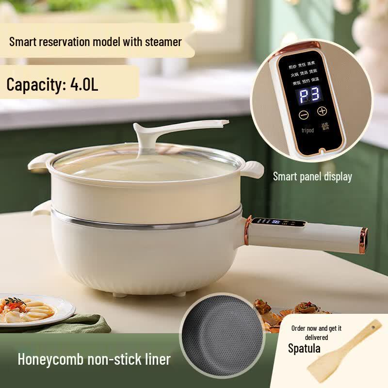 Wutuo 4.0L Smart Multifunction Electric Wok with Steamer