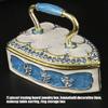 Decorative Enamel Iron Shape Trinket Box with Lid Metal Jewelry Storage Case For Earrings Rings Keepsakes